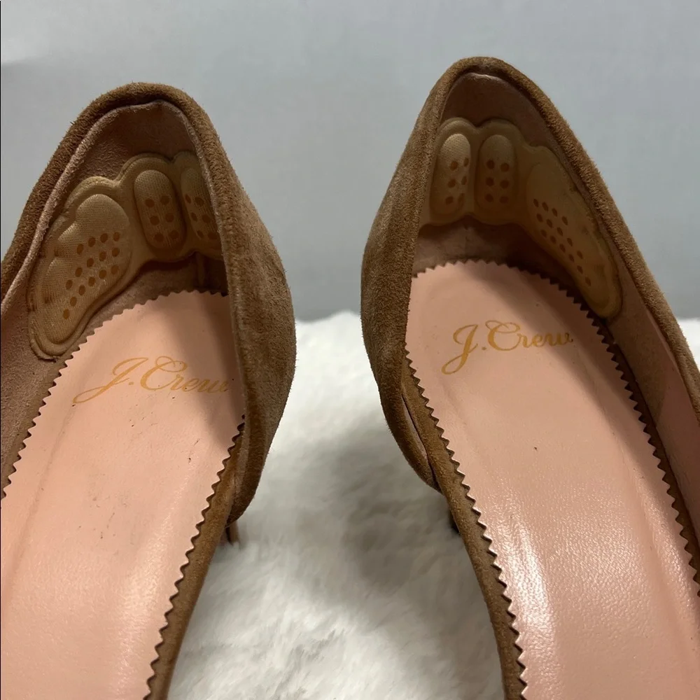 J. Crew Colette D'Orsay Suede Ashen Brown Pumps Made in Italy Sz 8.5